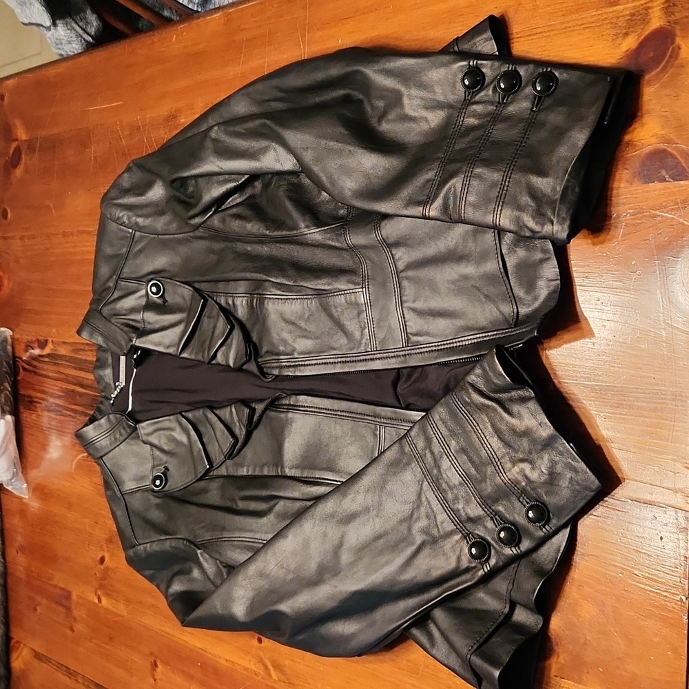 White house Black market leather Jacket